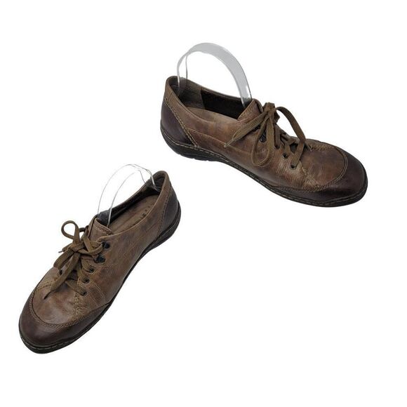 Mephisto Mobils Leather Air-Relax Lace Up Shoes 10 Brown Distressed Sneaker - Picture 1 of 10